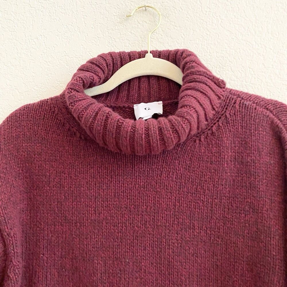 Women's Burgundy Turtleneck Sweater - Picture 4 of 14